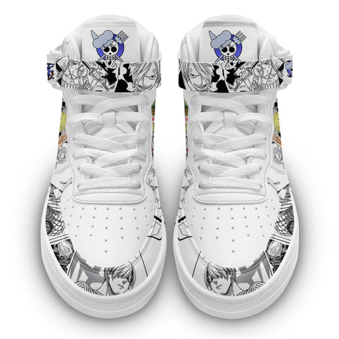 Whitebeard Sneakers Air Mid OP Custom Anime Shoes Mix Manga